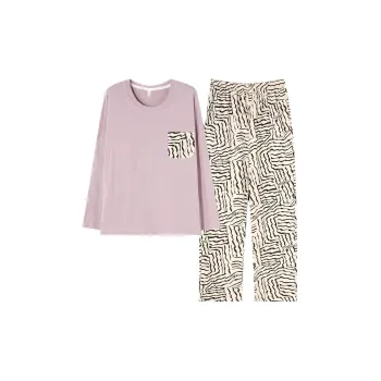MIIOW Pajama Set Women's Gray Purple Graffiti Pattern