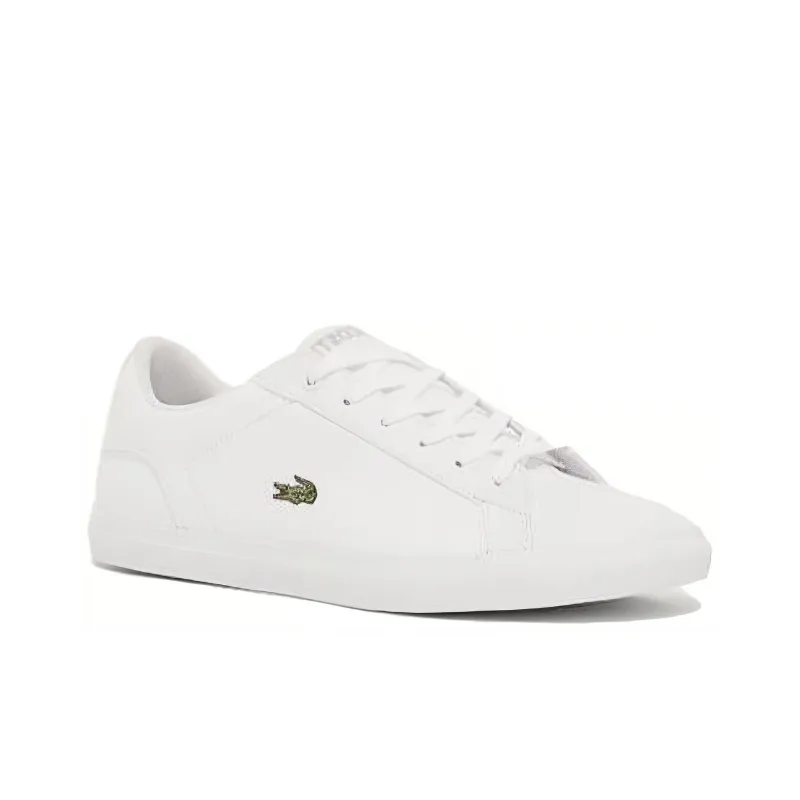 LACOSTE Lightweight Low Top Skateboard Shoes Women's White-2