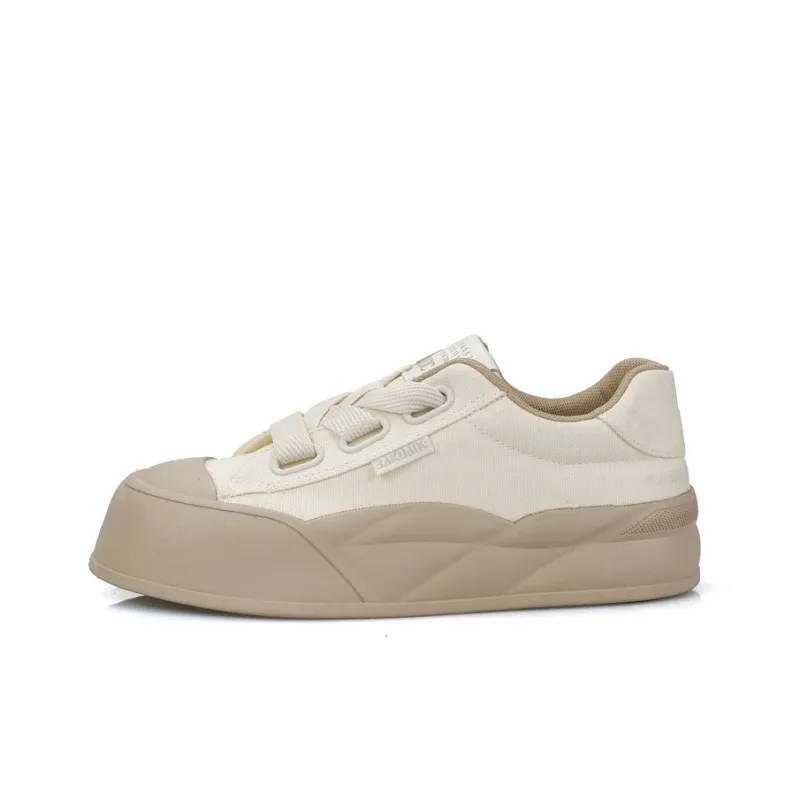 B10CROWN Anti Slip Wear Resistant Low Top Skateboard Shoes Women's Beige Khaki-0
