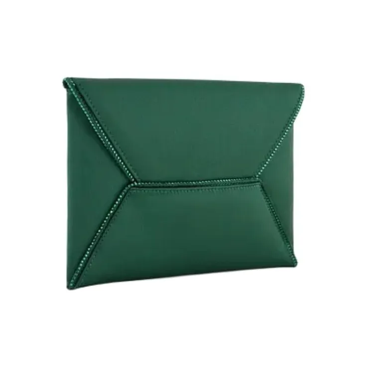 GIORGIO ARMANI Viscose Blended Mulberry Silk One Shoulder Crossbody Clutches Small Size Women's Dark Green-1