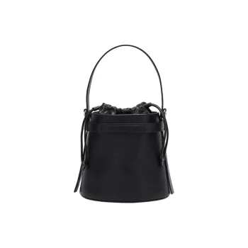 Furla Grain Calfskin Bucket Bag, Shoulder Bag, Crossbody Bag Women's Black