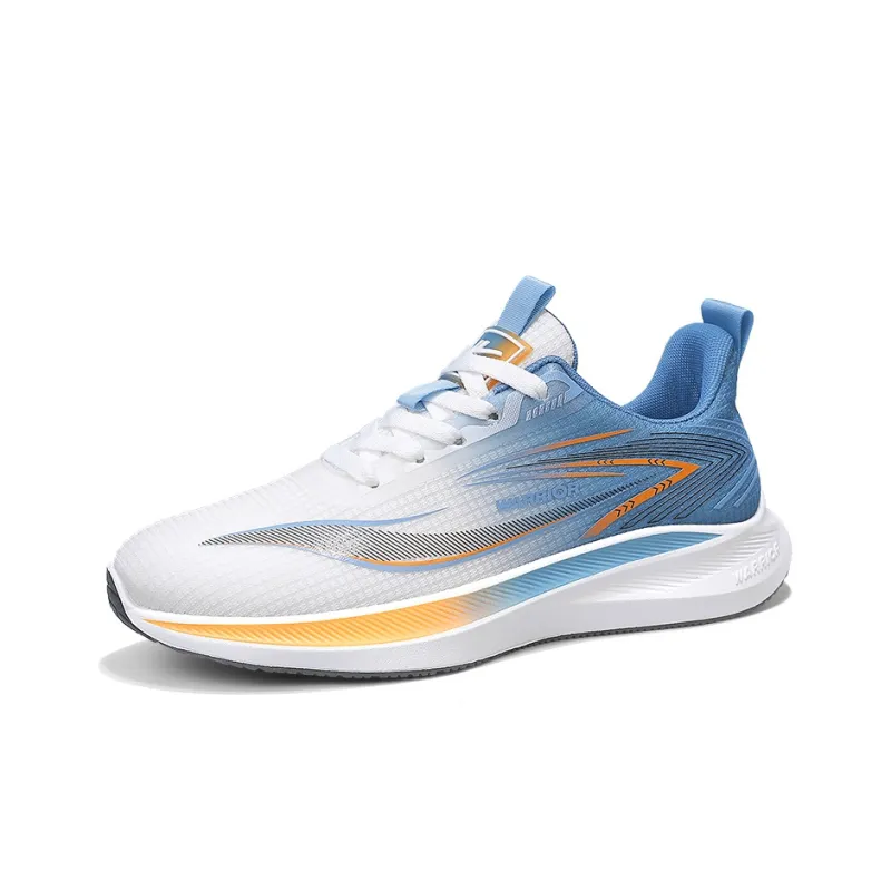 WARRIOR Running Shoes Men Low Top White/Blue-2