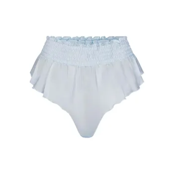 SKIMS ROMANCE SMOCKED FLUTTER THONG Underpants Women's 1 Pack CELESTE/Sky Blue