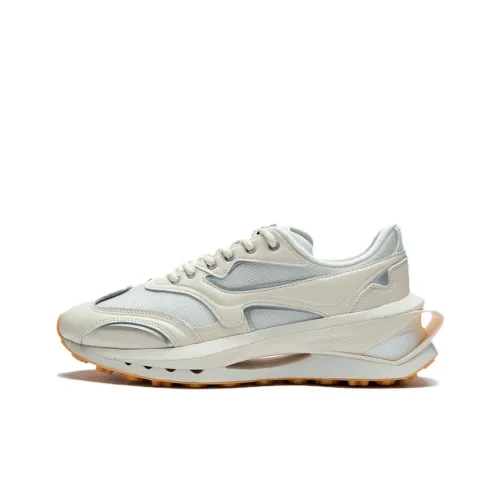 LiNing Square And Round 92Premium Cushioning, Wear Resistant Low Top Casual Shoes Men's Ecru