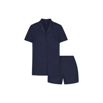 SKIMS SOFT LOUNGE SHORT SLEEP SET Pajama Set Women's NAVY/Marine Blue