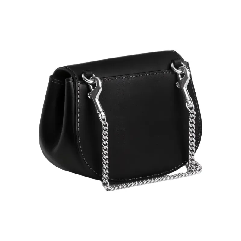 COACH Morgan Leather Saddle Bag, Shoulder Bag, Crossbody Bag Mini Women's Black-1