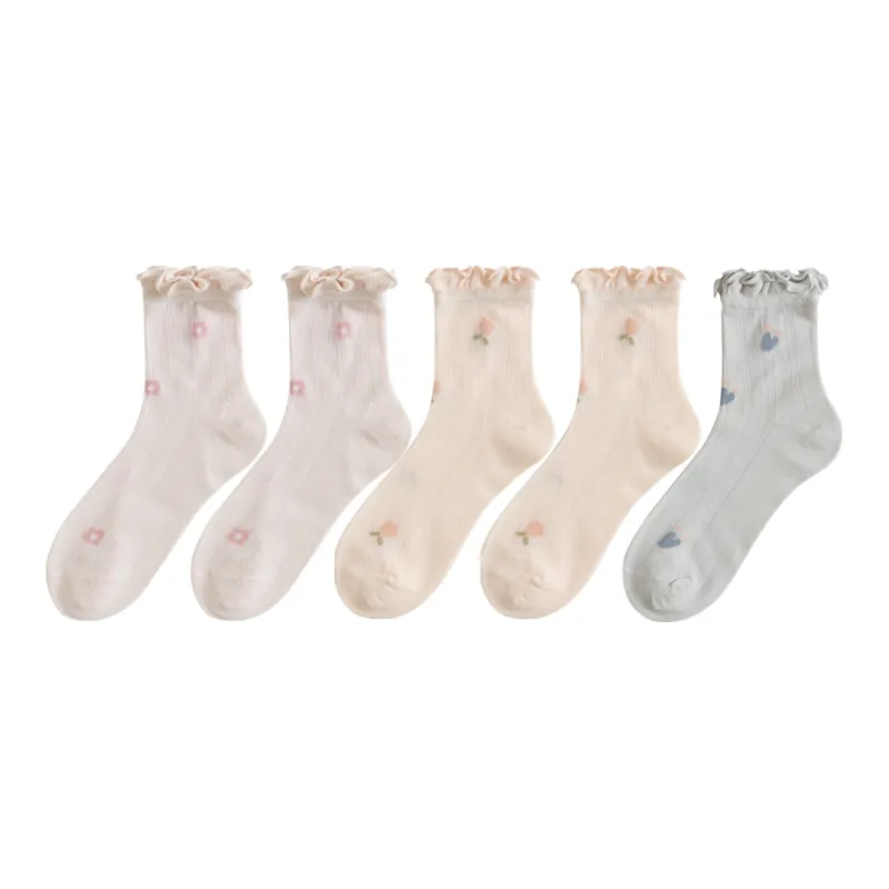 XXLLG Mid Calf Socks Women's 5 Pack-5