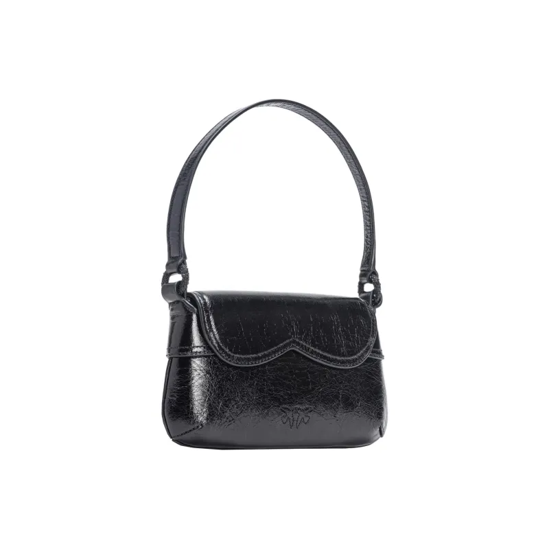 PINKO Cow Leather One Shoulder Handbags Women's Black-2