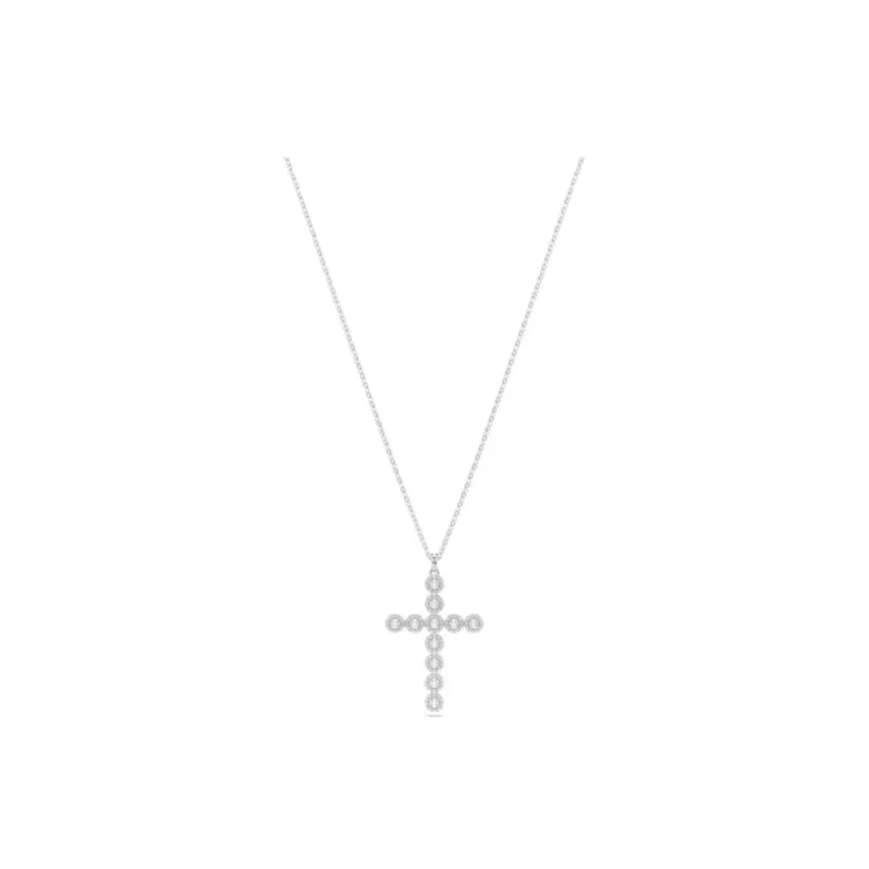 Swarovski Insigne Rhodium Plated Zirconia Necklaces Women's Silver-0
