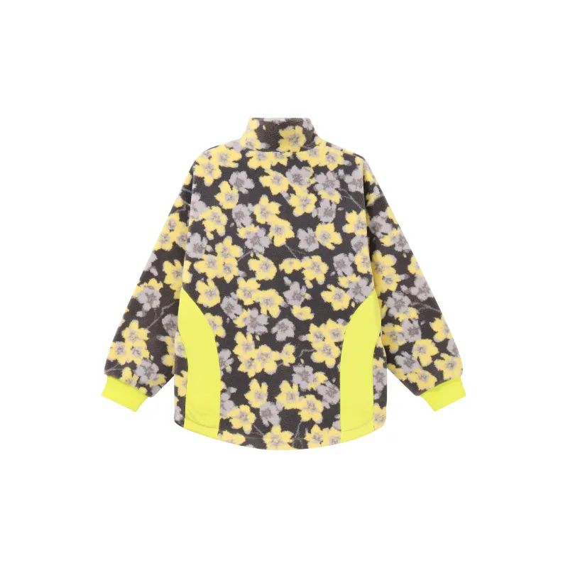 FILA FUSION FILA FUSION X BEAMS Co branded Series Velvet feel Coat Women's Sahara Yellow-1