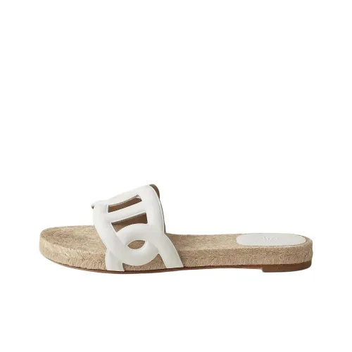 HERMES Famosa Slide Slippers Women's White