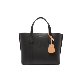 TORY BURCH Perry Calfskin Tote Bag, Shopping Bag, Handbag, Shoulder Bag, Crossbody Bag Small Size Women's Black