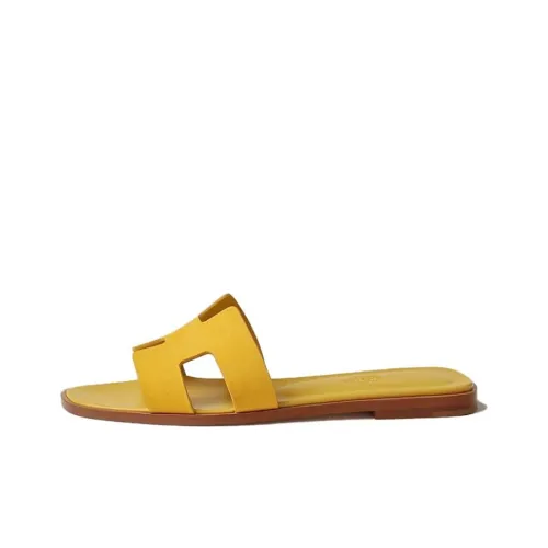 HERMES Oran Slide Slippers Women's Yellow