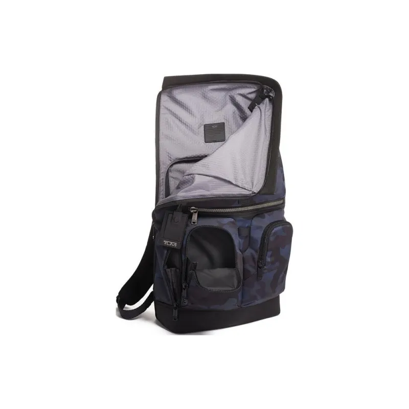 TUMI Alpha Bravo Fabric Backpack Men's Black & Blue-4