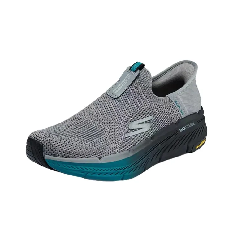 Skechers Cushioning Anti Slip And Wear Resistant Low Top Running Shoes Men's Gray-2