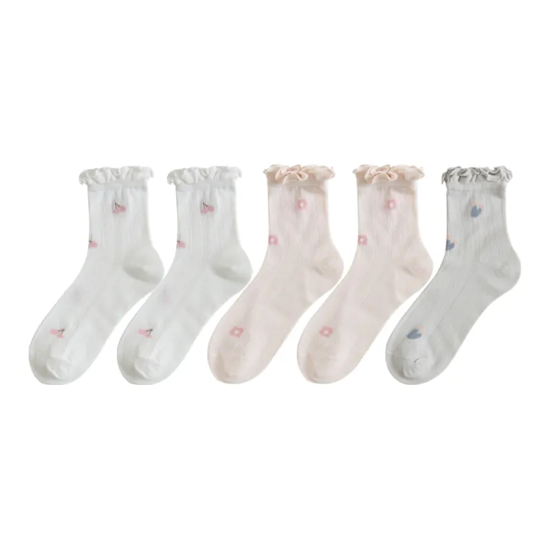 XXLLG Mid Calf Socks Women's 5 Pack-4