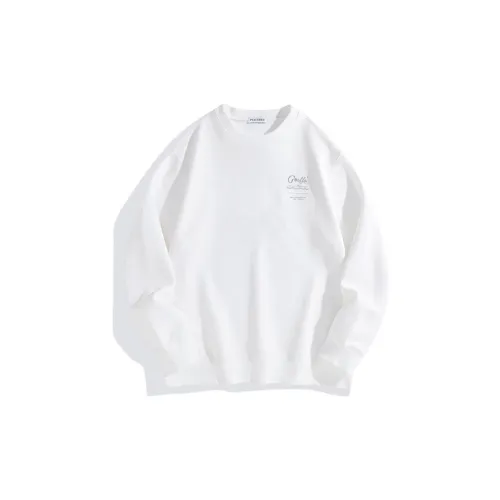 PEACEBIRD MEN Sweatshirts Men White 1 Loose Fit