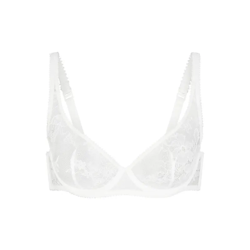 SKIMS ULTRA FINE LACE SCOOP BRA Bra Women's MARBLE/Marble-0