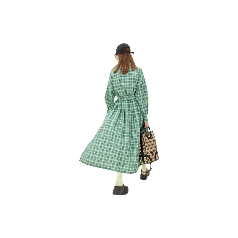 ELF SACK Long Sleeved Dresses Women's Punk Plaid-1