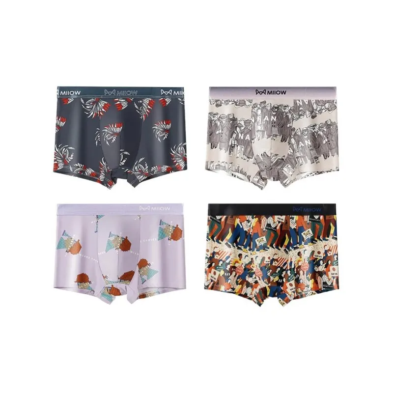 MIIOW Trendy Party Collection Cooling Summer Collection Underpants Men's 4 Pack-42