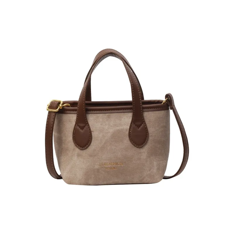ALOENEY PU Crossbody Bag Women's Dark Tea/Light Khaki-4