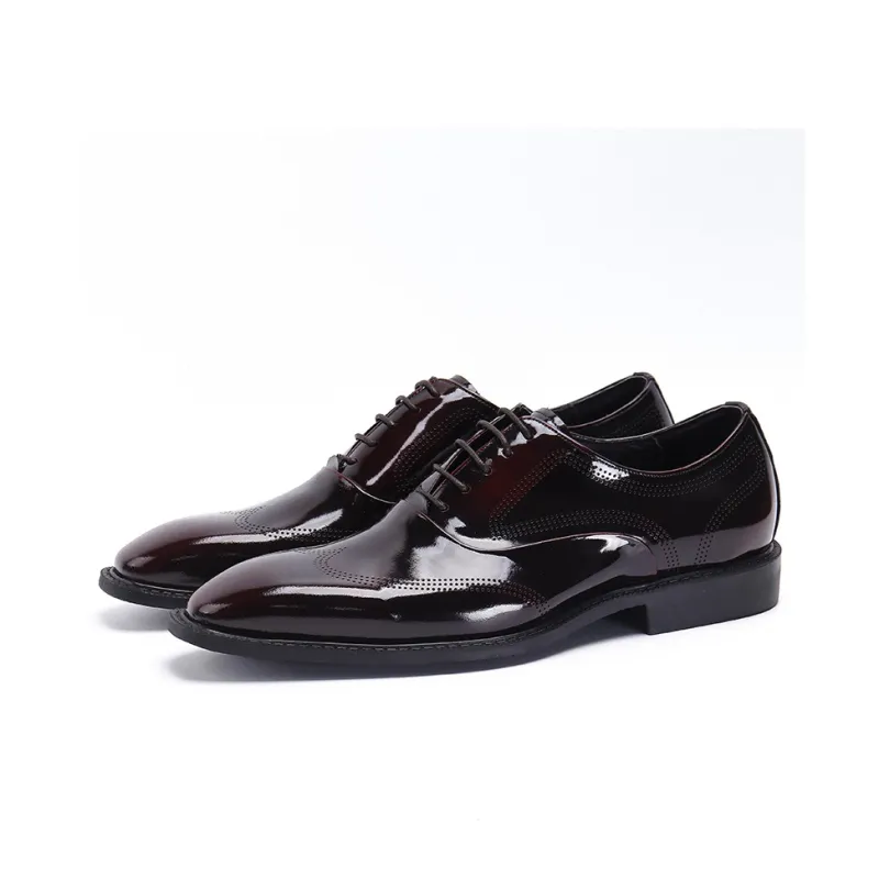 ASTON M.JAZZ Dress Shoes Men Low Top Black/Burgundy-8
