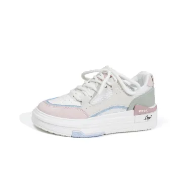 Luji Slip Resistant Low Top Skateboard Shoes Women's White Pink