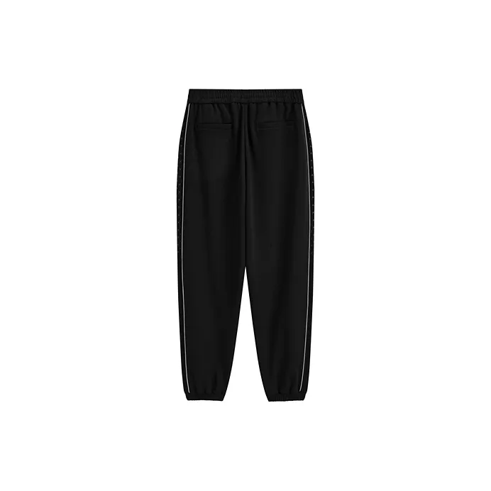 PEACEBIRD MEN Knitted Sweatpants Men Black 1 Tapered-1