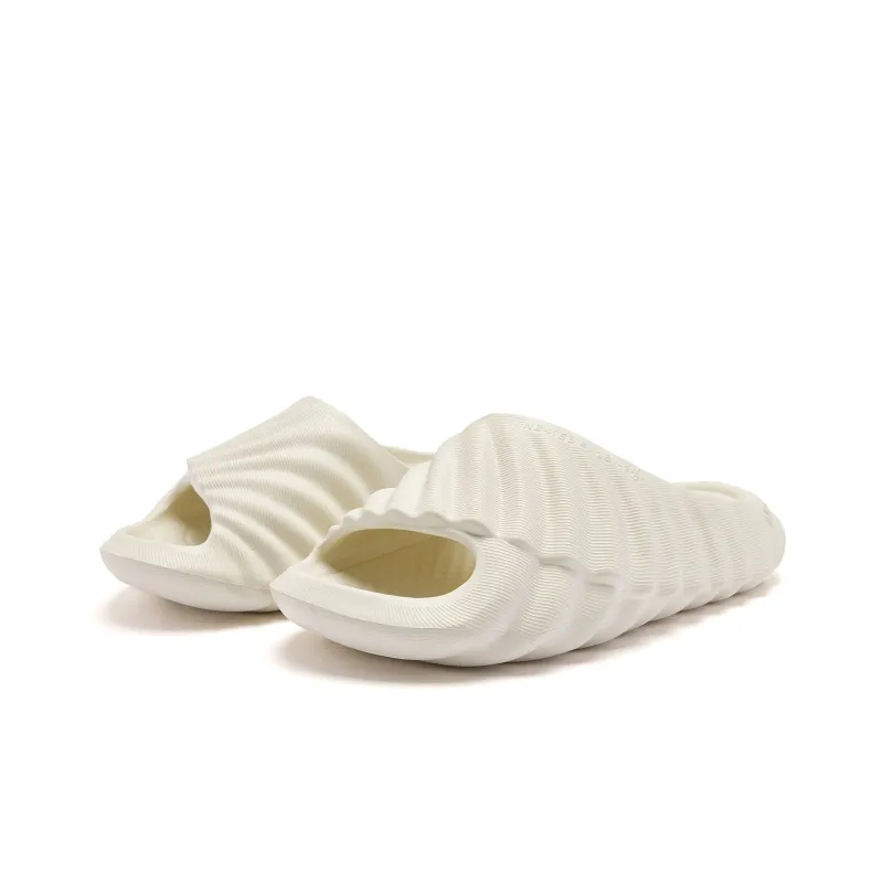 QIAODAN Conch Mops Slip Resistant Abrasion Resistant Quiet Slide Slippers Men's Ancient Porcelain White-2