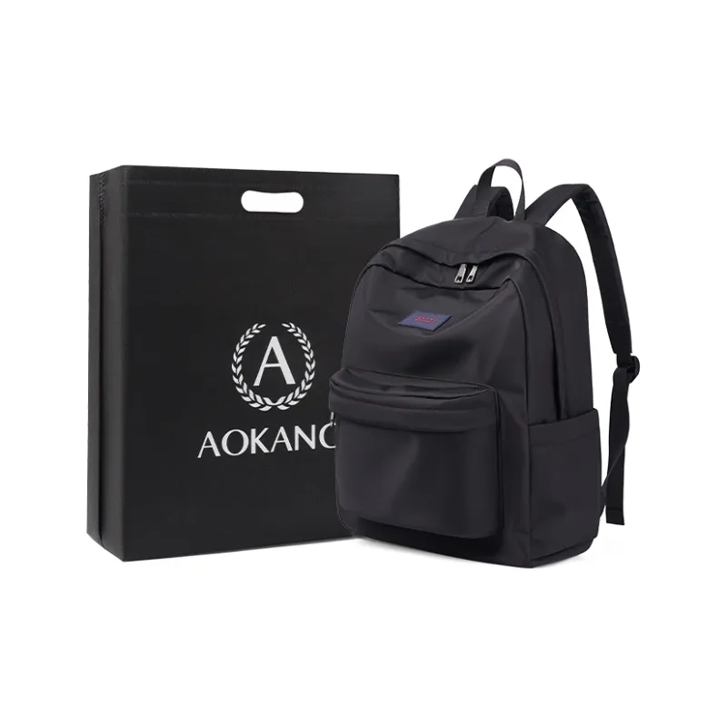 AOKANG Fabric Backpack For Business Travel Regular Unisex Classic Black-0