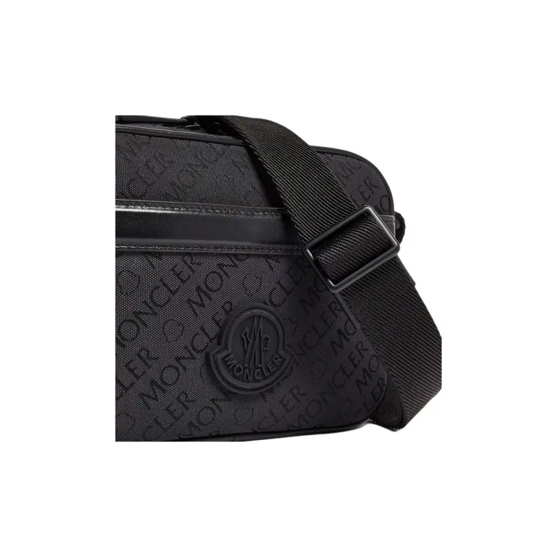 Moncler Canvas Canvas Bag Shoulder Bag Crossbody Bag Men's Black-4