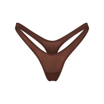 SKIMS ULTRA FINE MESH MICRO DIPPED THONG Underpants Women's 1 Pack Mahogany/Mahogany