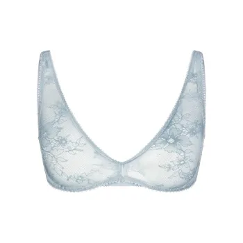 SKIMS ULTRA FINE LACE PLUNGE BRALETTE Bra Women's DENIM/Denim