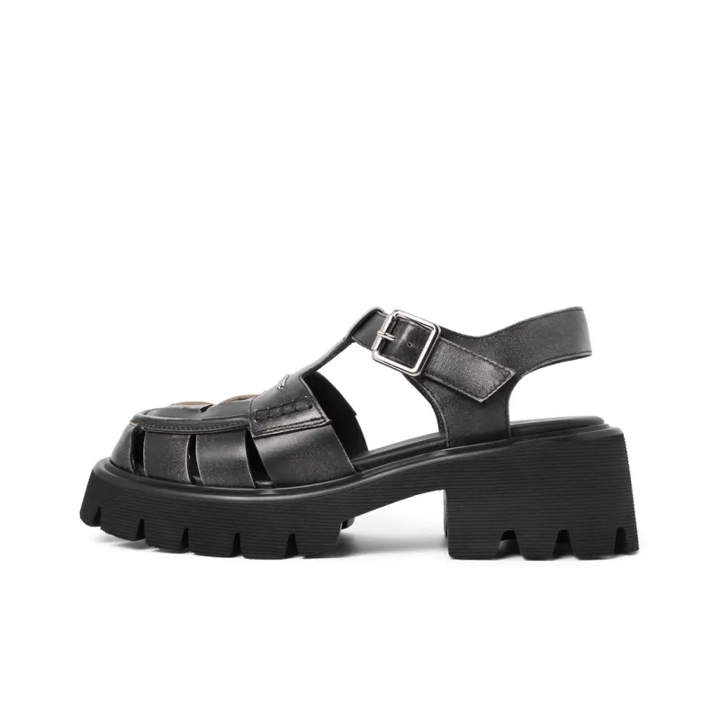 BELLE Roman Sandals 5CM Women's Brown, Black-4