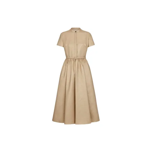 DIOR Short-Sleeved Dresses Women's Gold