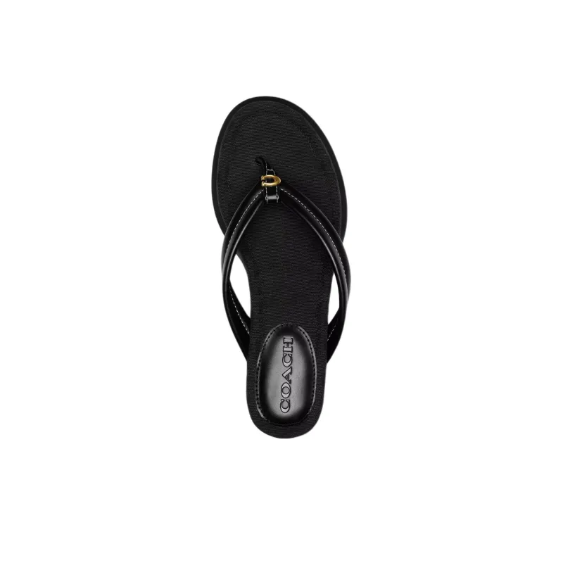 COACH Frankie Odor-Resistant Flip Flops Women's Black-3