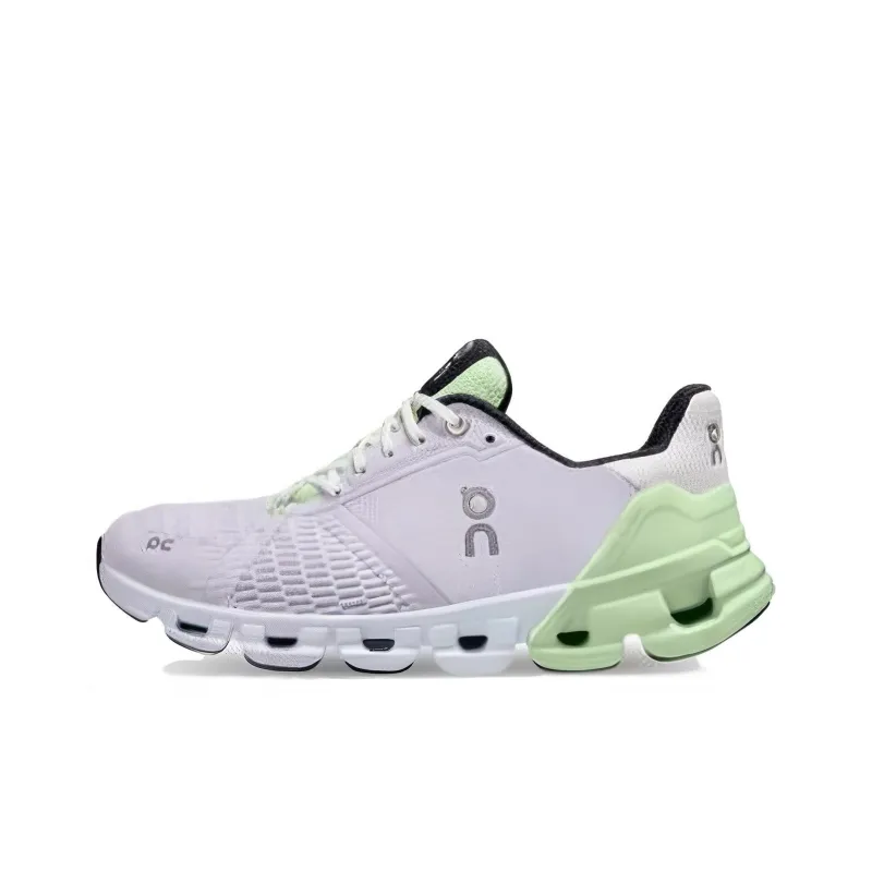 On Cloudflyer Durable Breathable Low Top Running Shoes Women's White Green-0