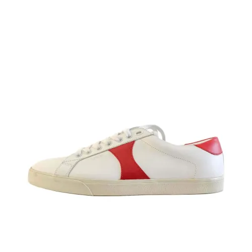 CELINE Triomphe Low-Top Skateboard Shoes Men's White Red