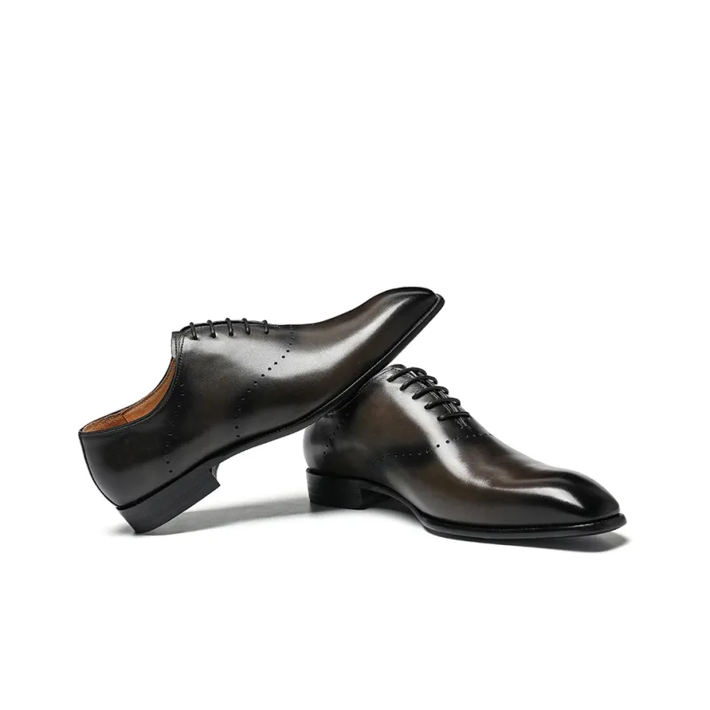 ASTON M.JAZZ Dress Shoes Men Low Top Black/Gray/Coffee-11