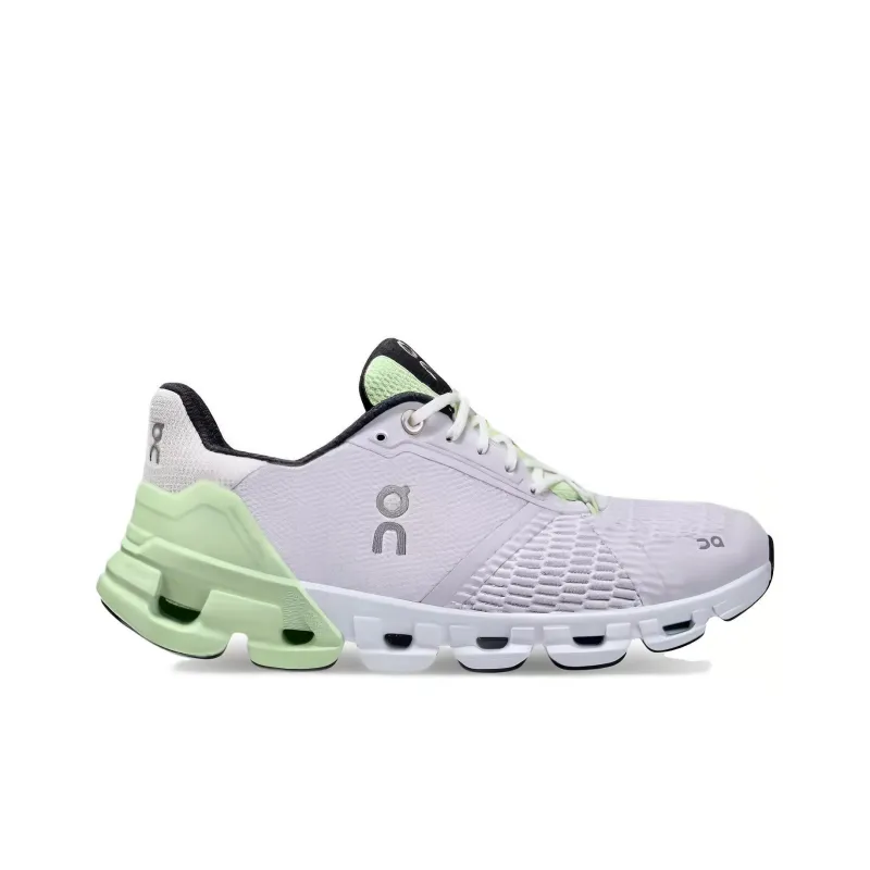 On Cloudflyer Durable Breathable Low Top Running Shoes Women's White Green-1