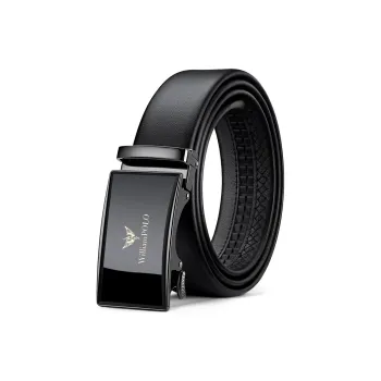 WilliamPOLO Top Grain Cow Leather Leather Belts Men's Gunmetal 3.5cm Width
