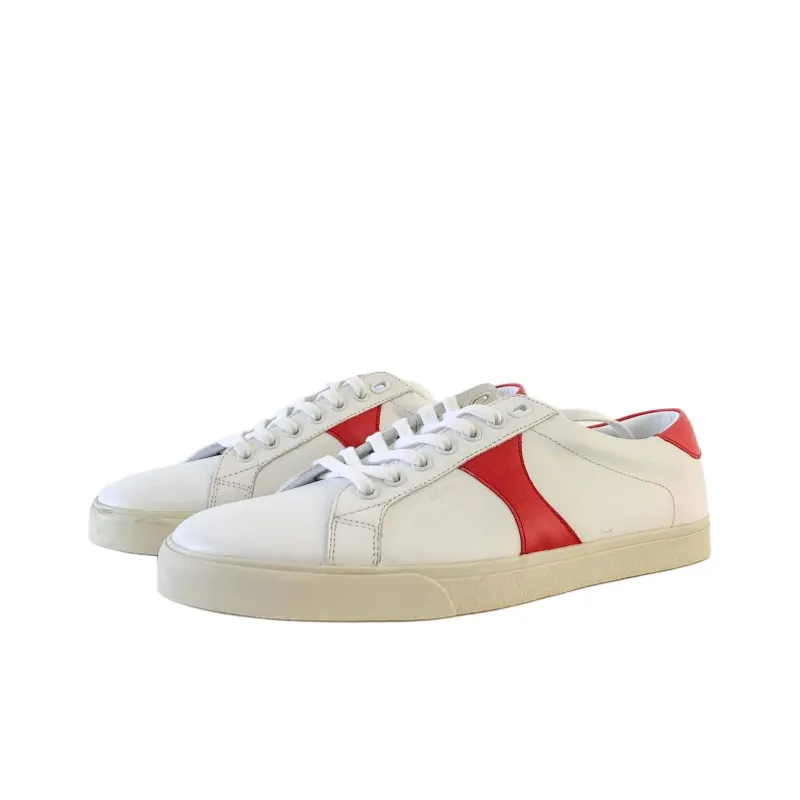 CELINE Triomphe Low Top Skateboard Shoes Men's White Red-2