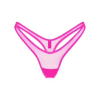 SKIMS ULTRA FINE MESH MICRO DIPPED THONG Underpants Women's 1 Pack Fuchsia/Fuchsia