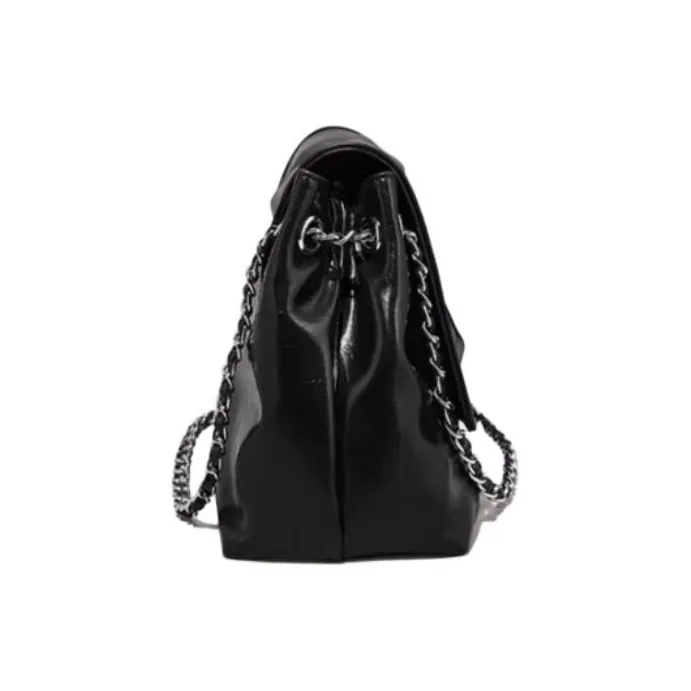 FOXER Synthetic Leather Shoulder Bag Large Size Women's Black-3