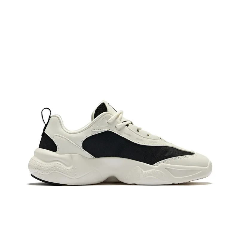 Erke Song 3.0 Cushioning, Wear Resistant Low Top Chunky Sneakers Women's Microcrystal White Jet Black-2
