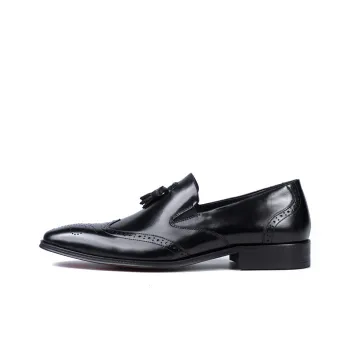 ASTON M.JAZZ Dress Shoes Men Low Top Black/Coffee