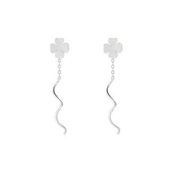 LIANDUO S999 Fine Silver Drop Earrings Women's Good Luck
