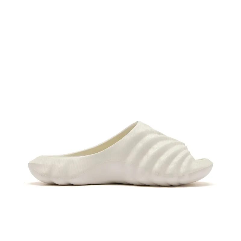 QIAODAN Conch Mops Slip Resistant Abrasion Resistant Quiet Slide Slippers Men's Ancient Porcelain White-1