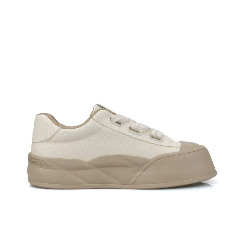 B10CROWN Anti Slip Wear Resistant Low Top Skateboard Shoes Women's Beige Khaki-1