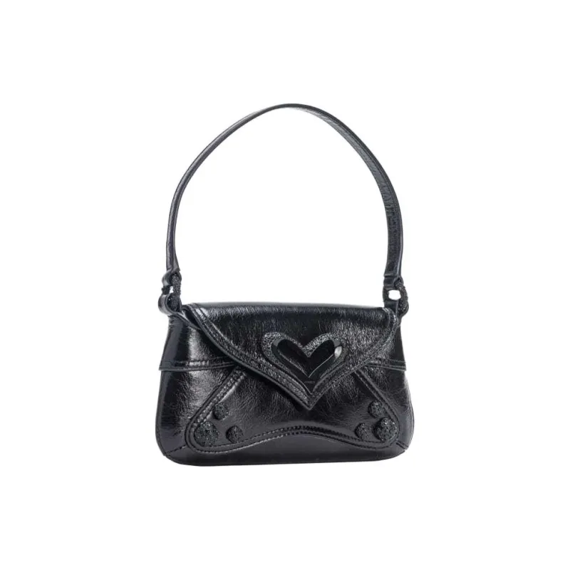 PINKO Cow Leather One Shoulder Handbags Women's Black-1